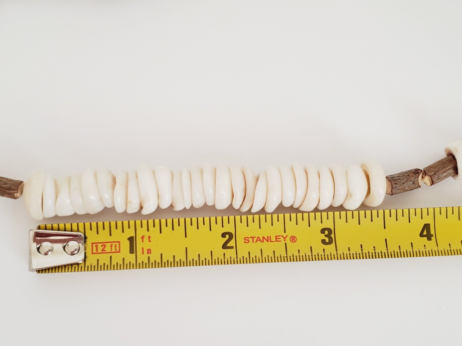 Neat Handmade Vintage Puka Shell & Wood Bead Necklace – 20″