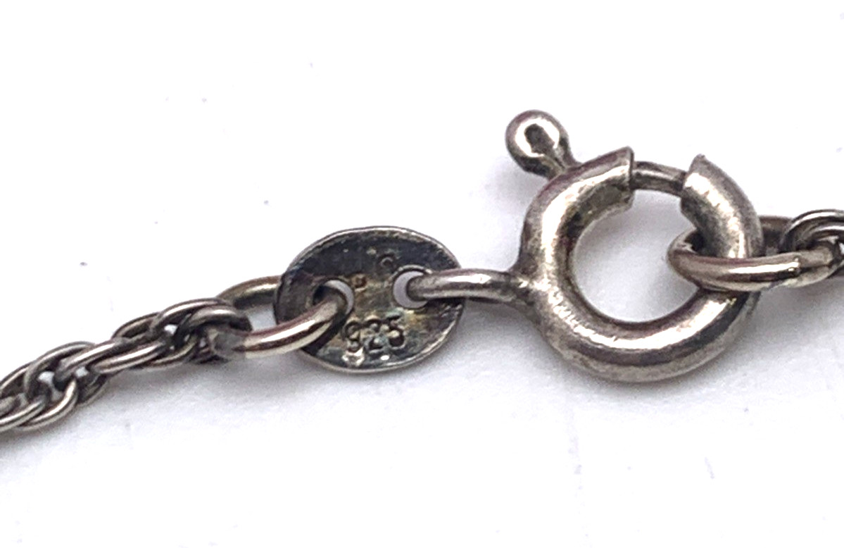 VTG 925 Sterling Silver Crucifix Necklace Italy Jesus Cross Pendant 6.7g