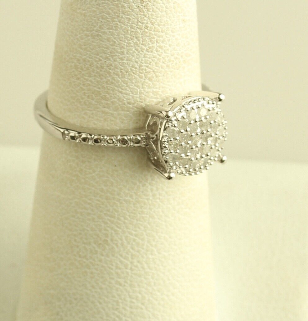 Vintage Sterling Silver DBJ 925 China diamond cluster ring
