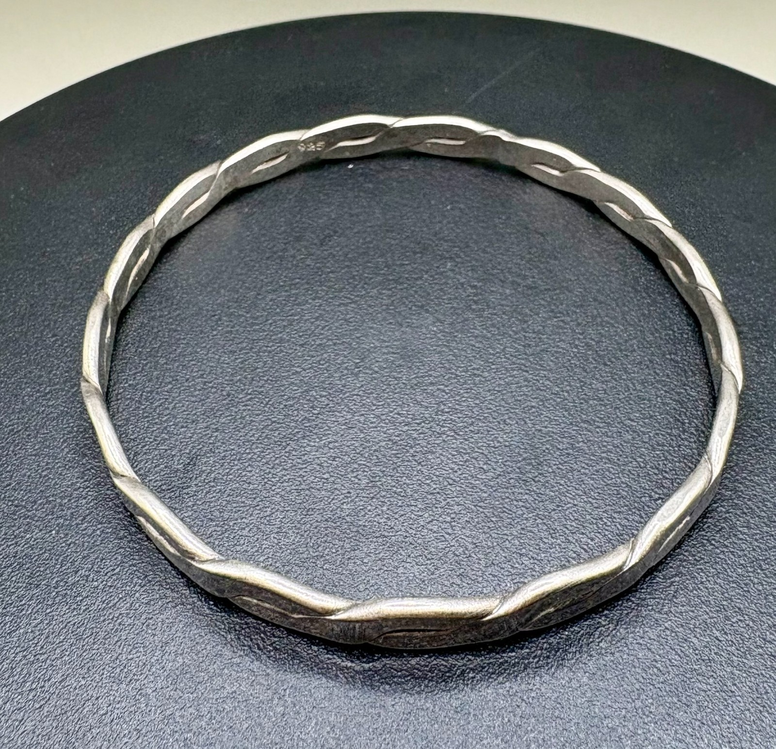 Vintage Sterling Silver Twisted Ribbon Bangle Bracelet 925 Mexico 17.9g
