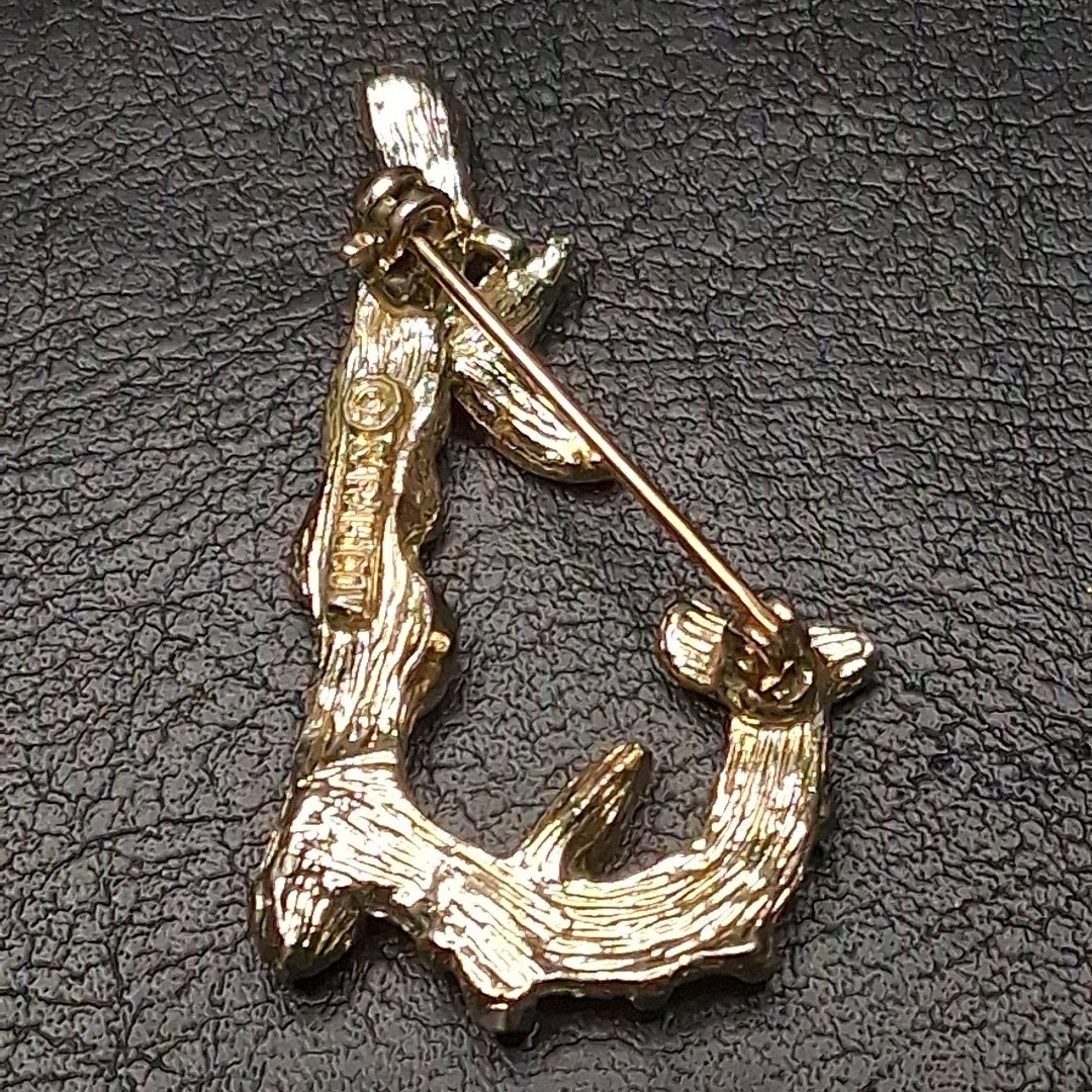 Vintage Jewelry Signed SARAH COVENTRY Leaves Letter “J” Pin Brooch. 16.635
