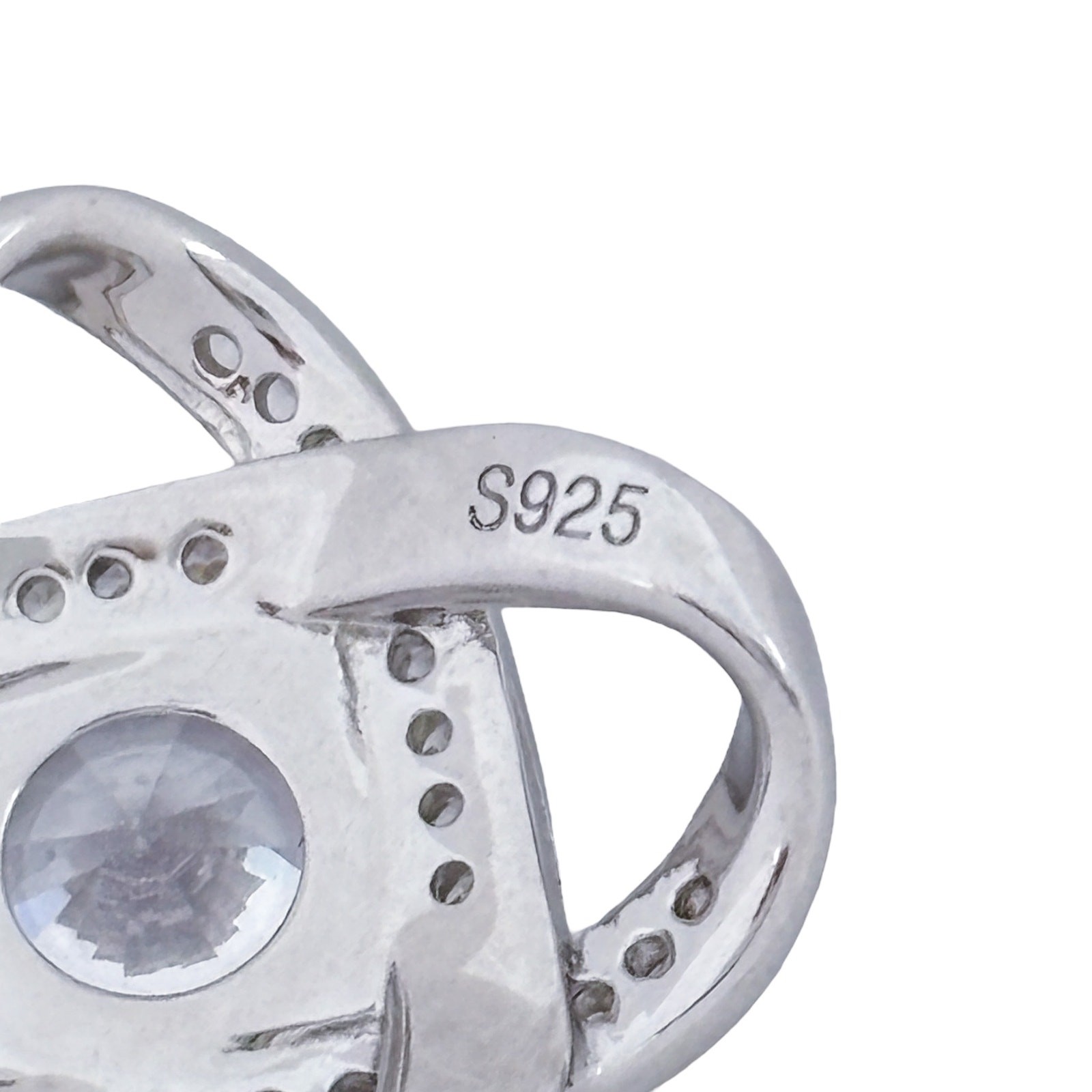 Crossover Cubic Zirconia Cushion Cut Pendant | Vintage Sterling Silver 925
