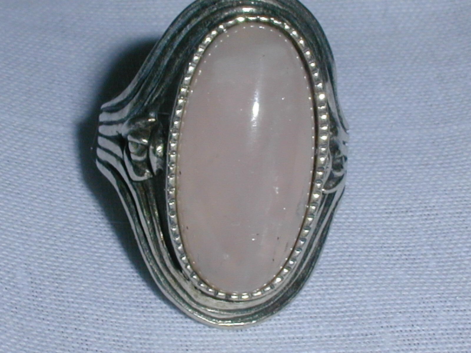 STUNNING~ OR PAZ- PZ ISRAEL BOLD STERLING ROSE QUARTZ RING- SZ 7!
