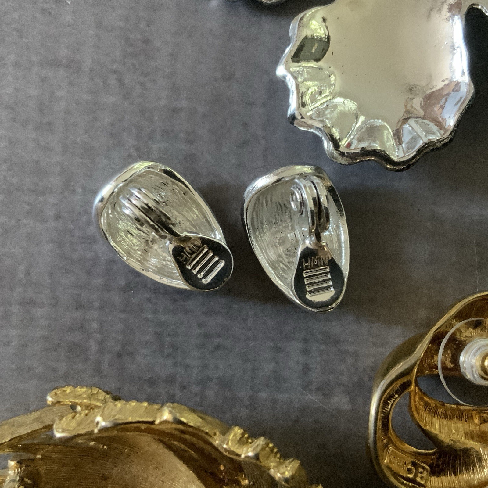 Vintage Signed Jewelry Lot Monet Napier Liz Claiborne Earrings Brooch Mixed