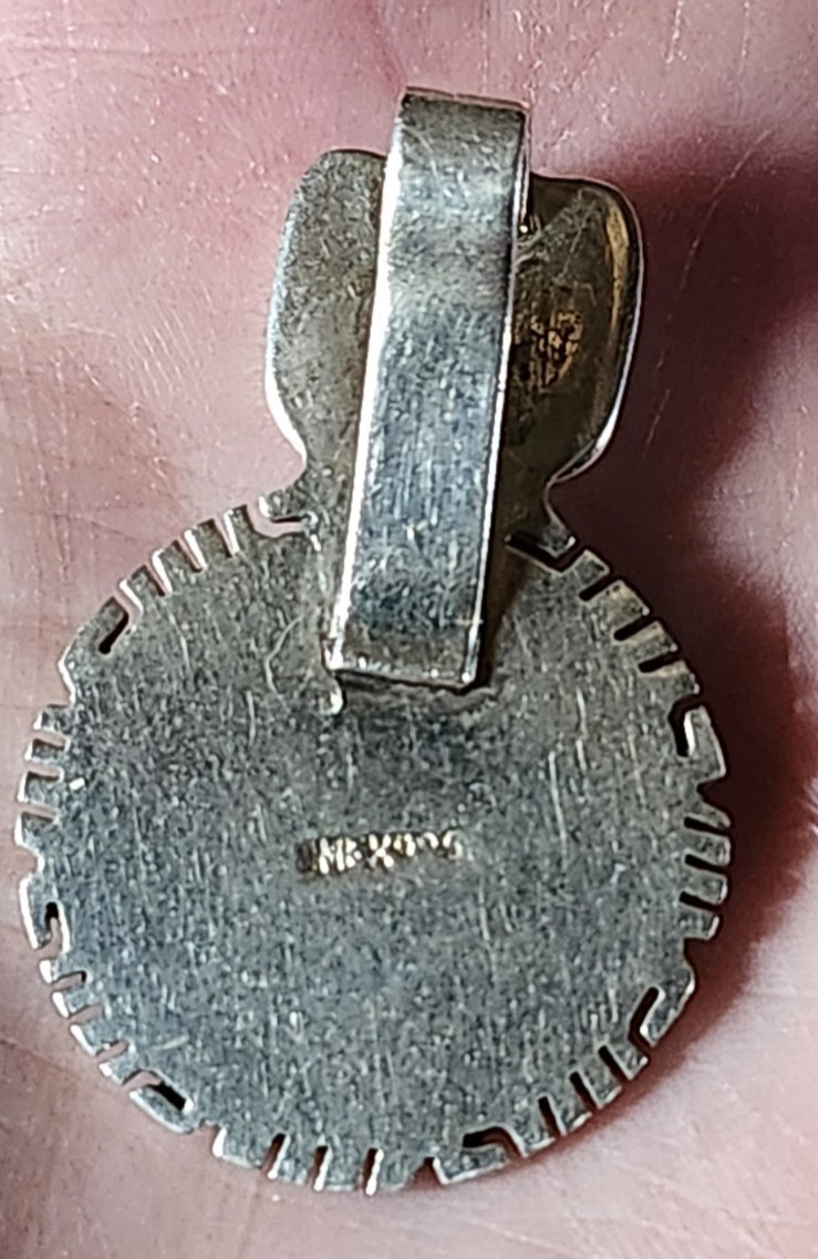 Old Vintage Sterling Silver 925 MEX ID Mexican Identification Pendant 13 grams