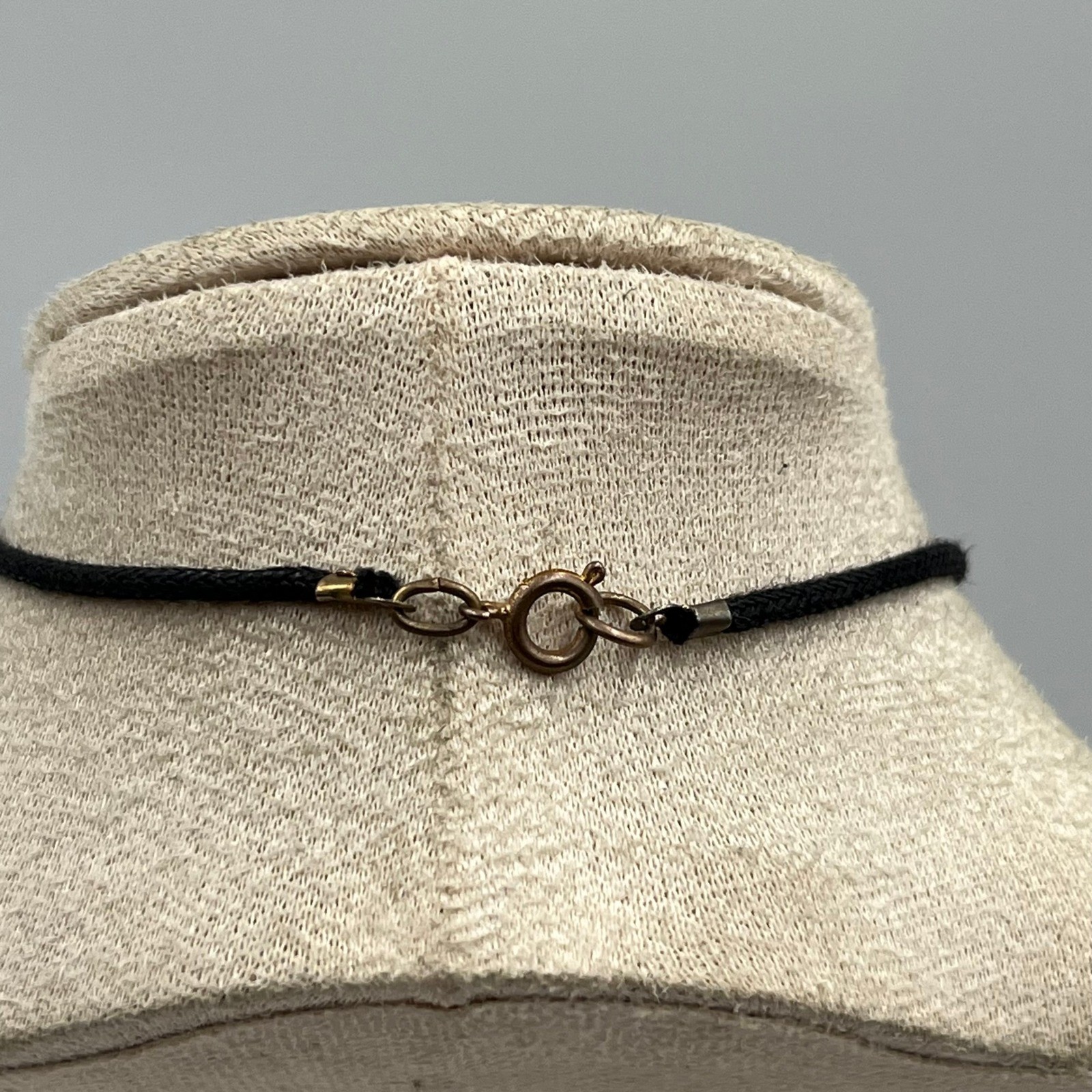 Vintage Black Cord Necklace Faux Horn Orange Tusk Pendant Tribal Statement Charm