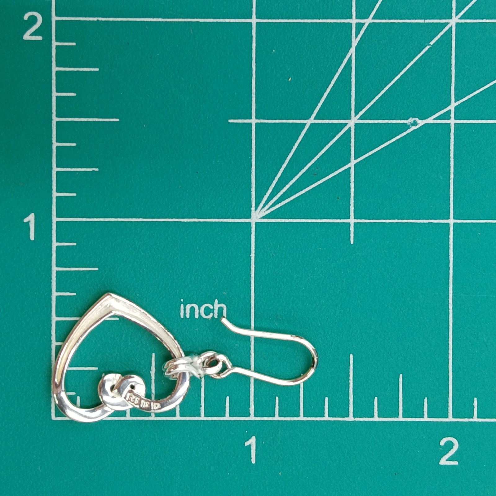VTG 925 Heart Knot Earrings 1.5in Drop Sterling Silver 2g Lightweight Openwork