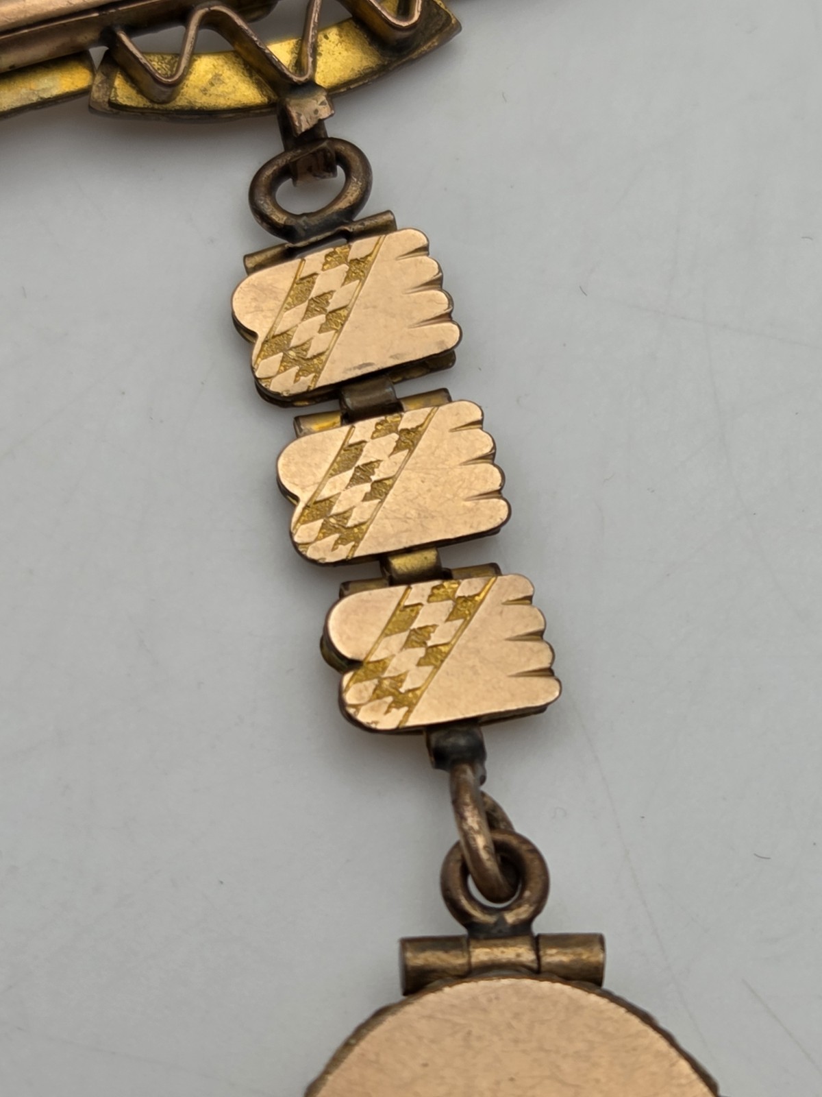 Antique Victorian Engraved Book/Mesh Chain with Engraved Locket Pendant