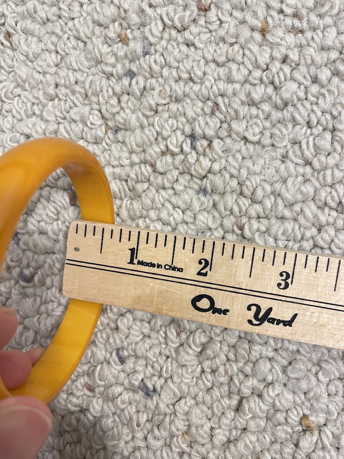 Vintage Butterscotch Bakelite Bangle Bracelet 1/2 Inch Wide Great Condition