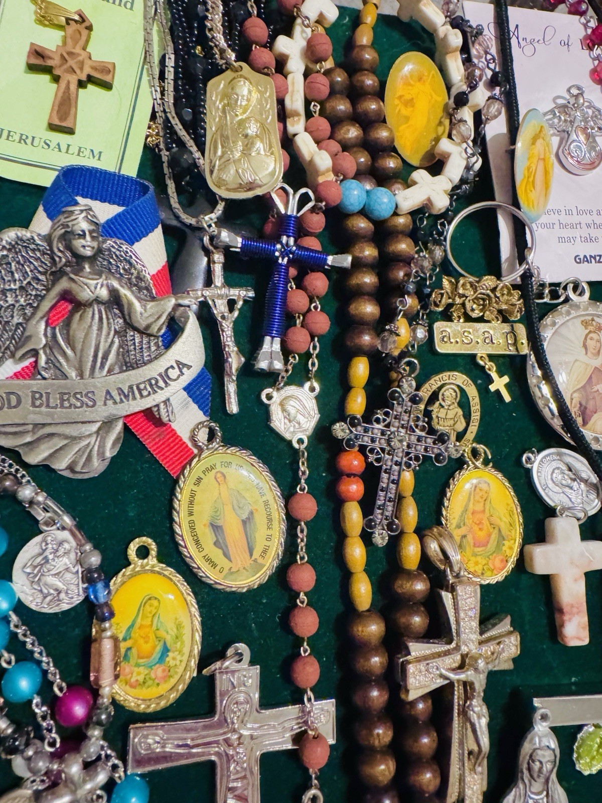 Vintage Modern Religious Cross Necklace Jewelry Lot 120+ Italy Germany Bethlehem