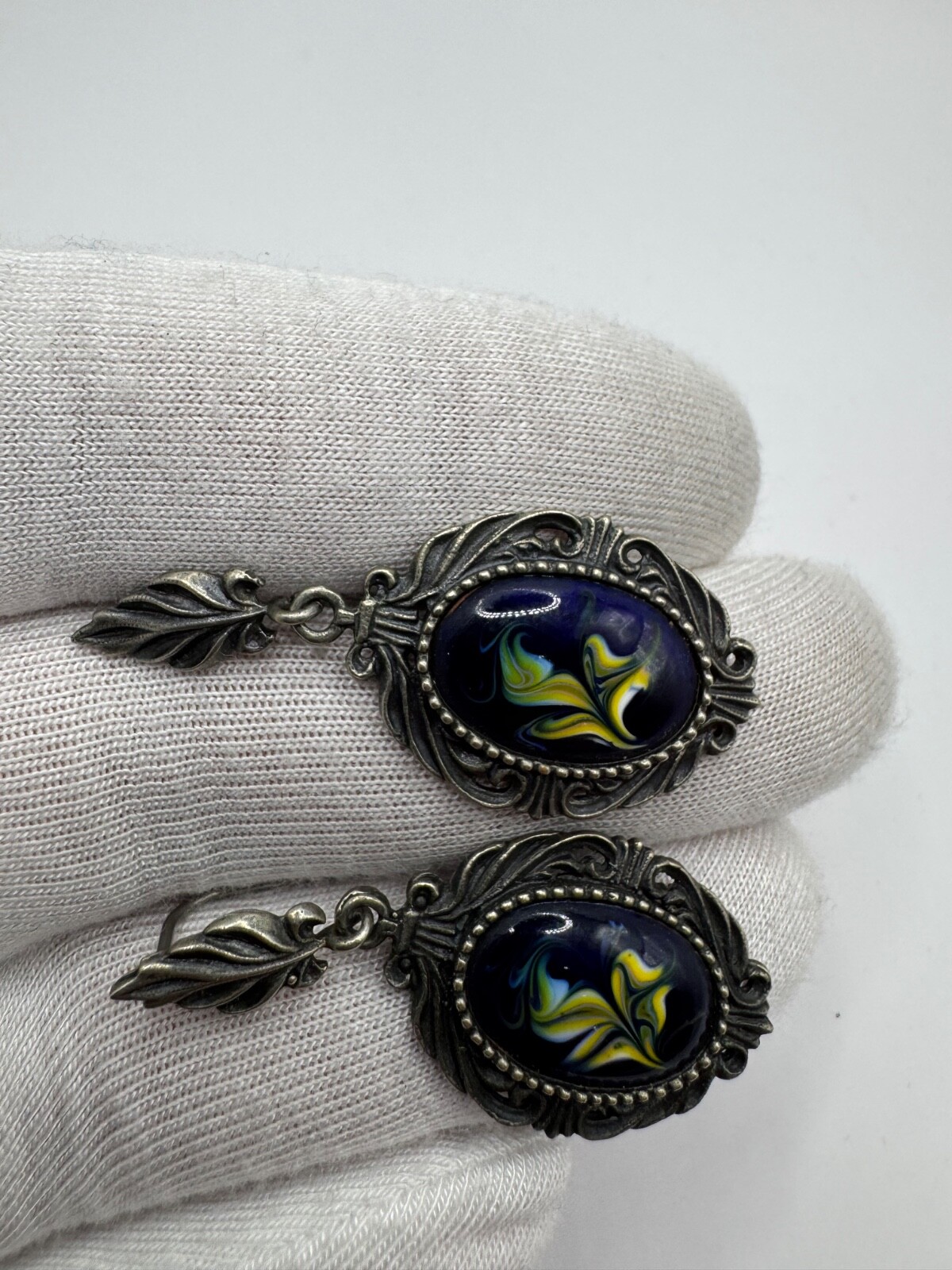 Vintage Earrings from the Soviet USSR period Finift Perfect Enamel Every Day