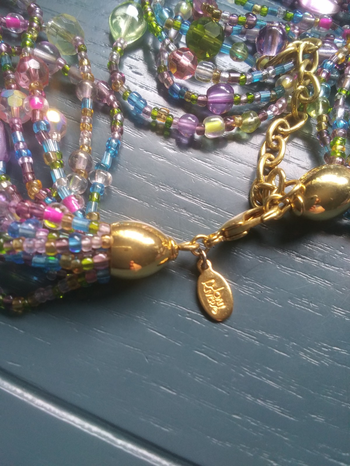 Vintage 80’s Joan Rivers Pastel Glass Multi Strand/Color Torsade Necklace. J1026