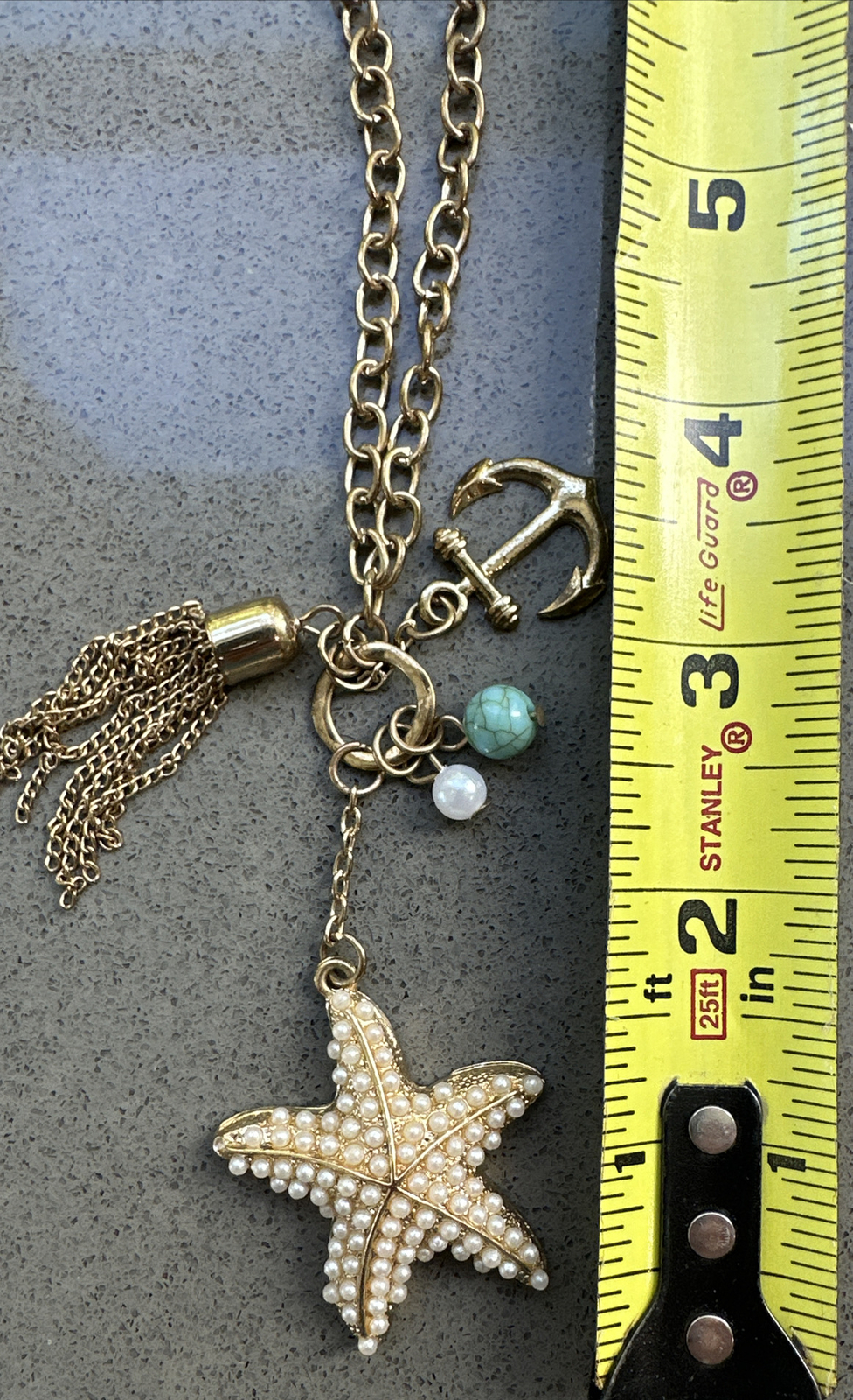 Vintage Lot Of 3 Necklaces (20” & 30”) And 6 Gold Tipped Real Seashell Pendants