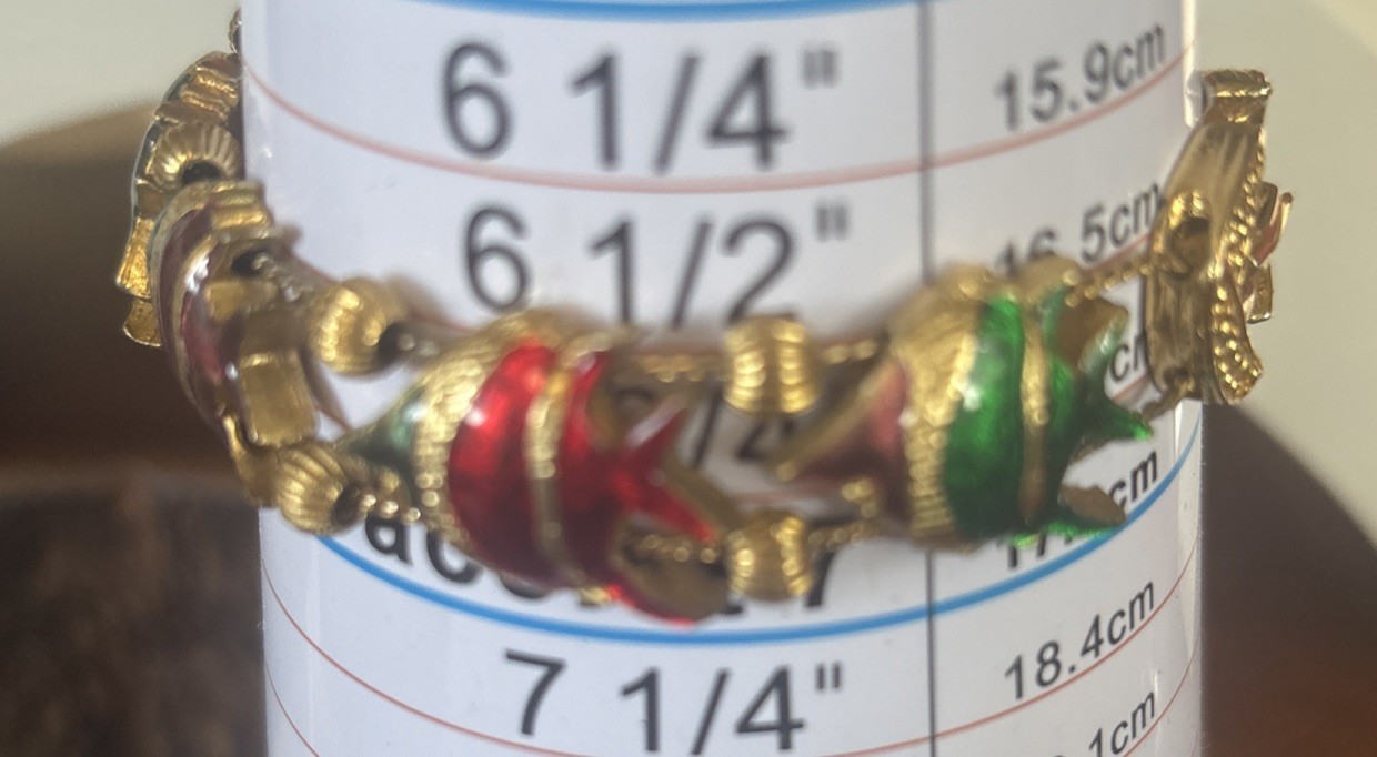 Vintage Enamel Angel Fish Slide Charms Cute Fish Charms 6 3/4”