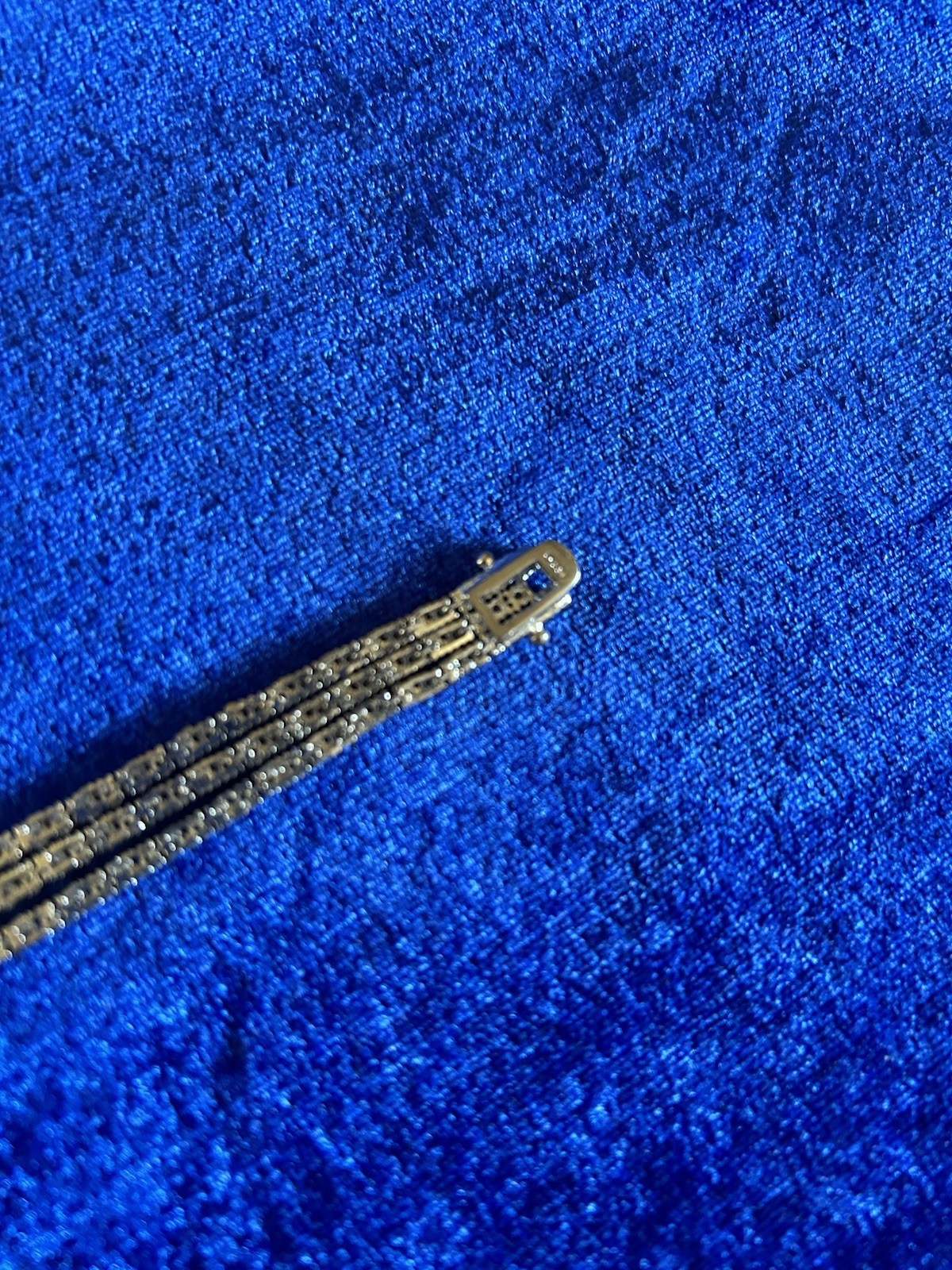 Vintage Sterling Silver Triple Strand Diamond Tennis Bracelet Size 6.75 Nice One
