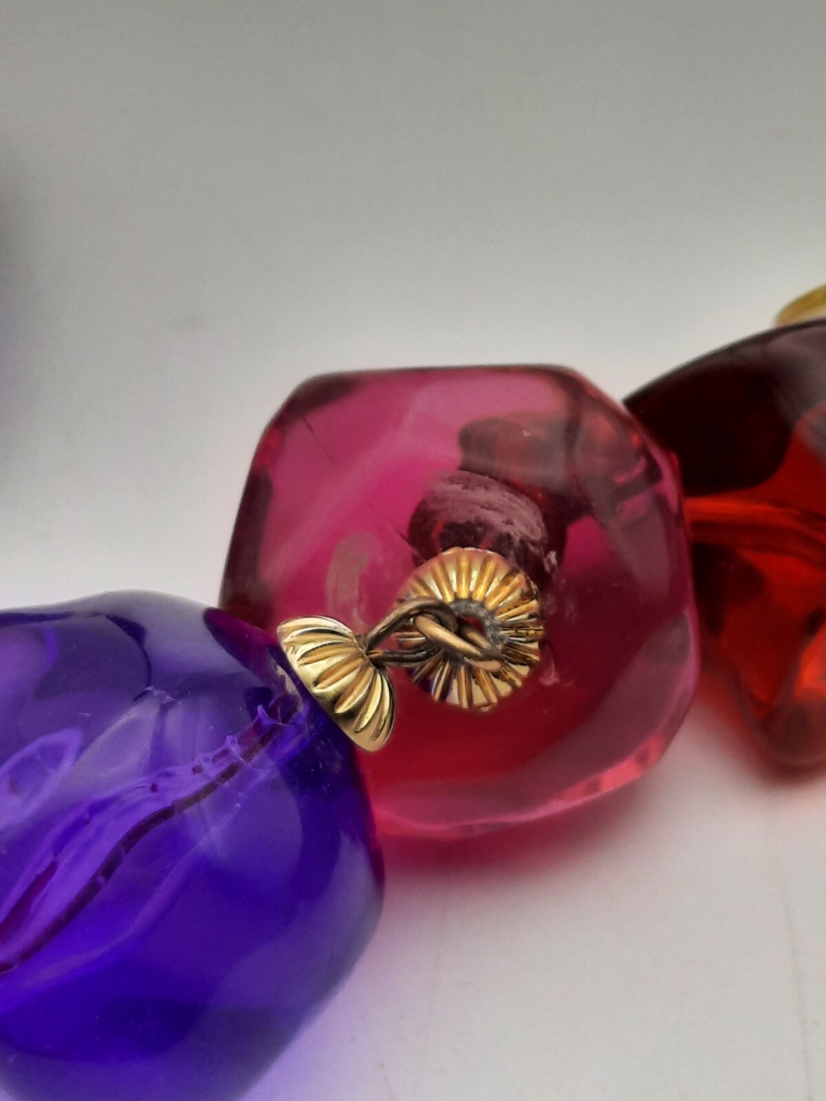 Funky VTG Earrings Large Long Acrylic or Lucite Rock-Shaped Chunky Fun Colorful