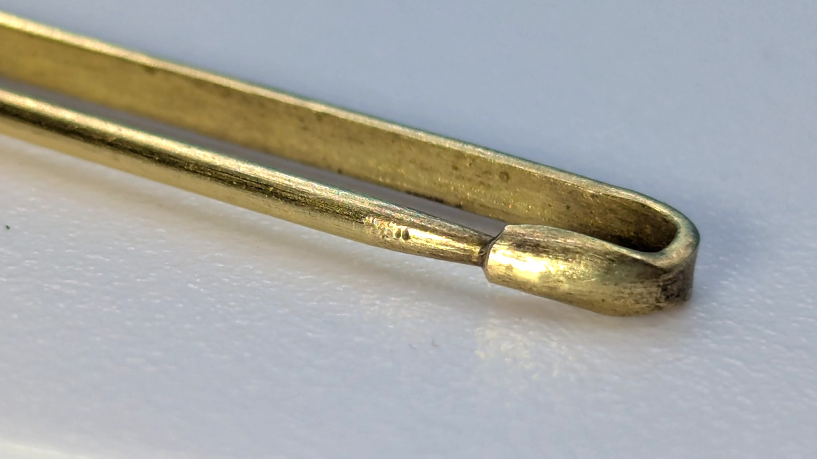 Antique Victorian Gold Tone Safety Pin Clasp Bar Lingerie Pin 1.5″ Trees Nature