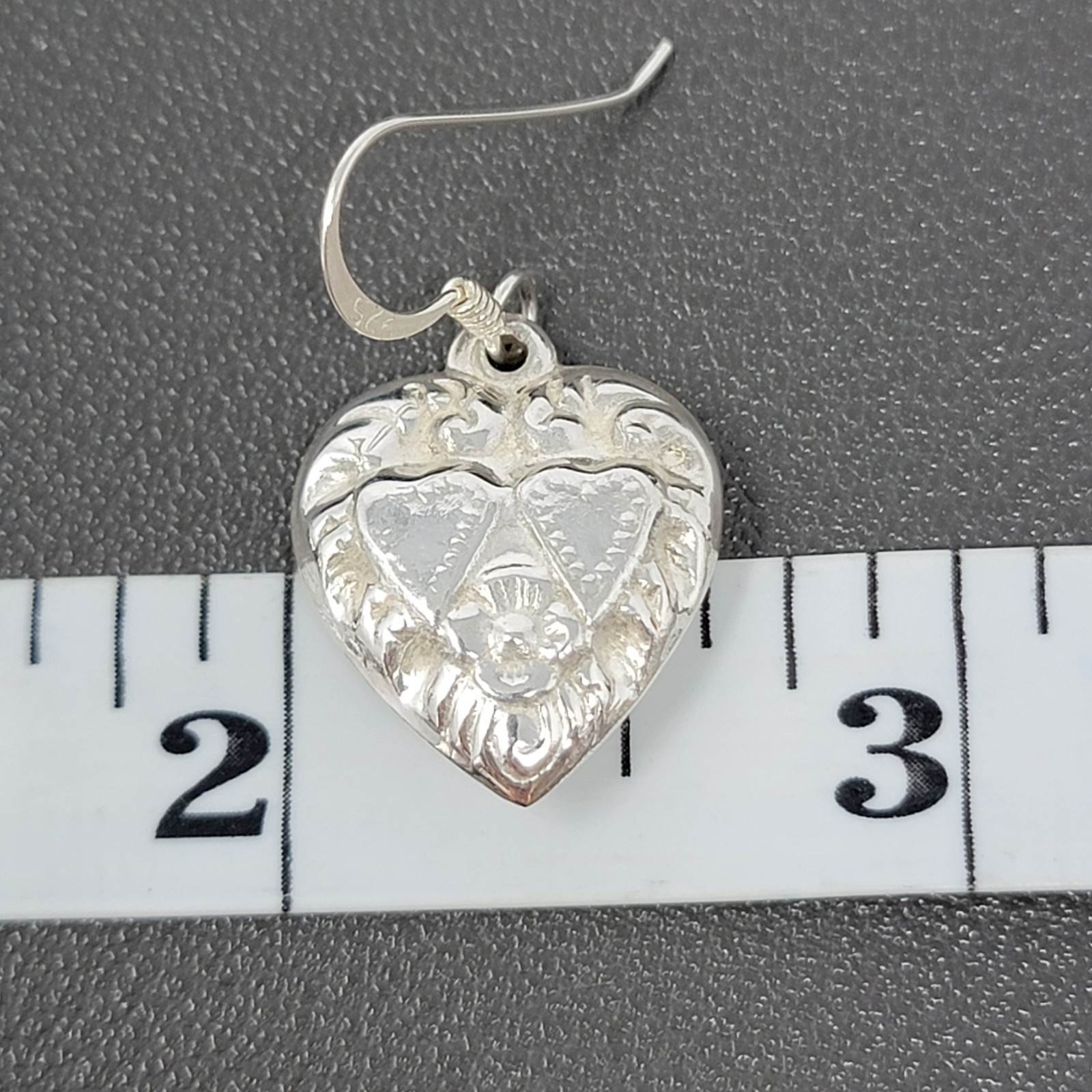 925 Sterling Silver Hearts & Flowers Dangle Drop Earrings