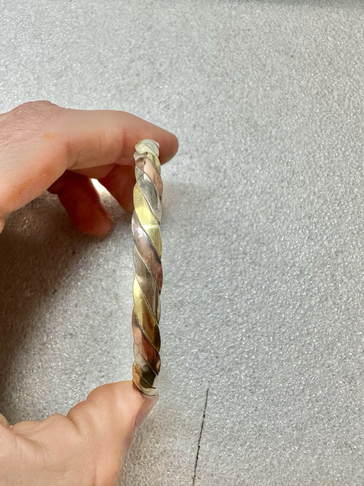 Mixed Metals ALPACA Mexico Braid 2.5” Diameter Bangle Bracelet