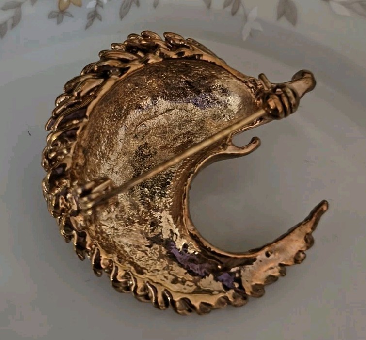 Vtg Rare Find ORENA Paris Hedgehog Brooch Gold Filled France