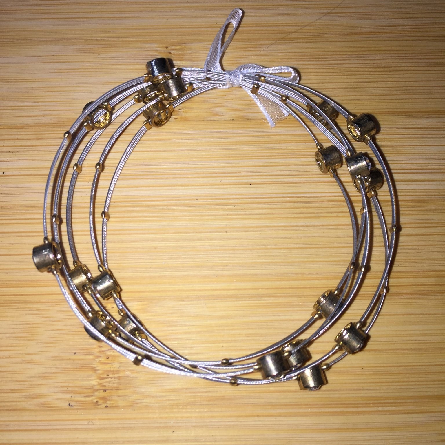 Multi-Strand Wrap Bracelet Bezel Set Clear Stones