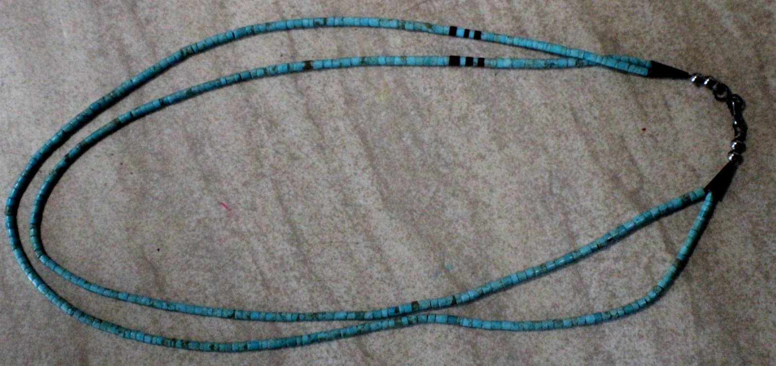 7 Different S silver and Turquoise Beads Necklaces Lot