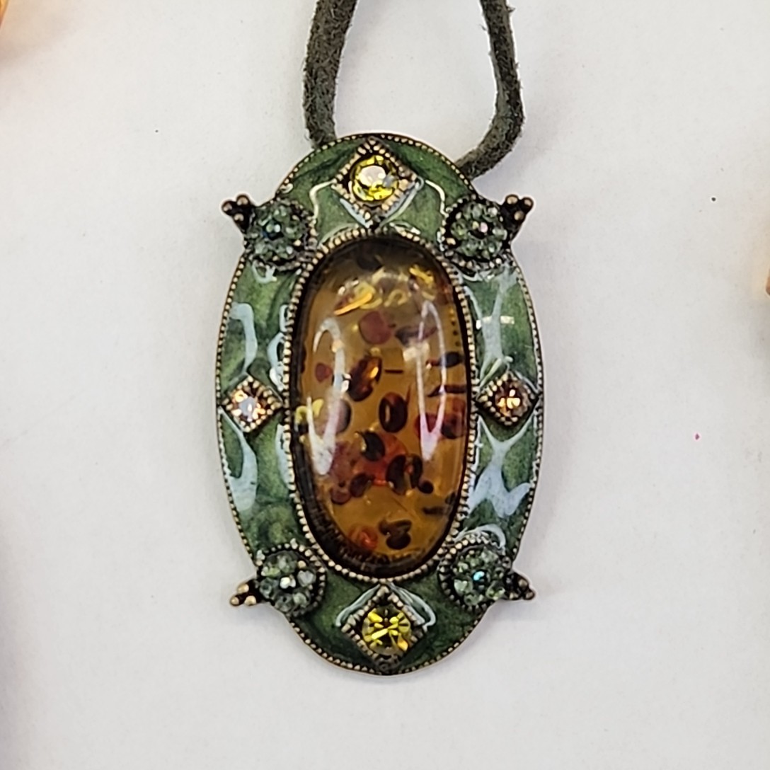 Faux Amber Necklace Lot of 6 Pendants Beads