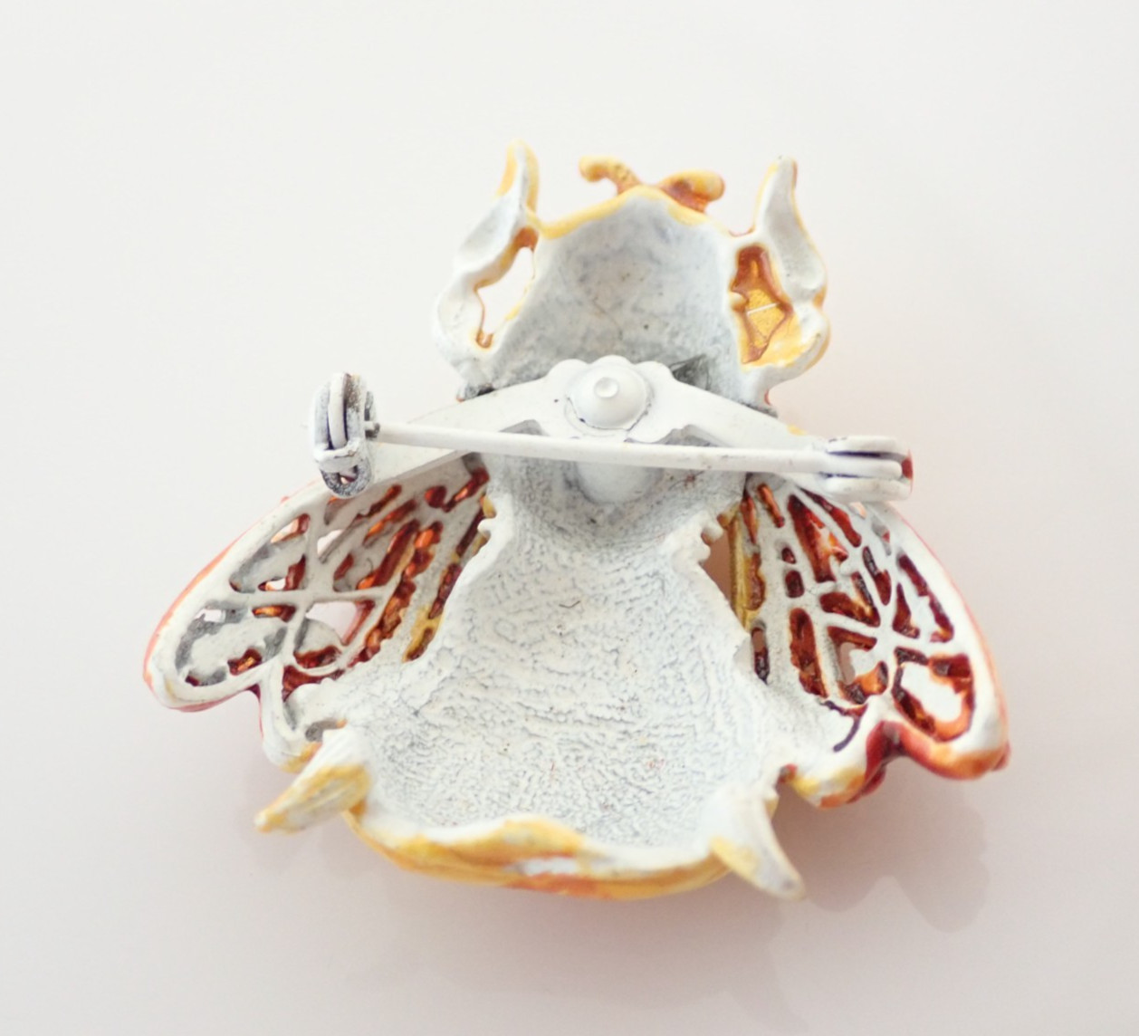 Vintage Enamel Flying Winged Bug Insect Brooch Pin