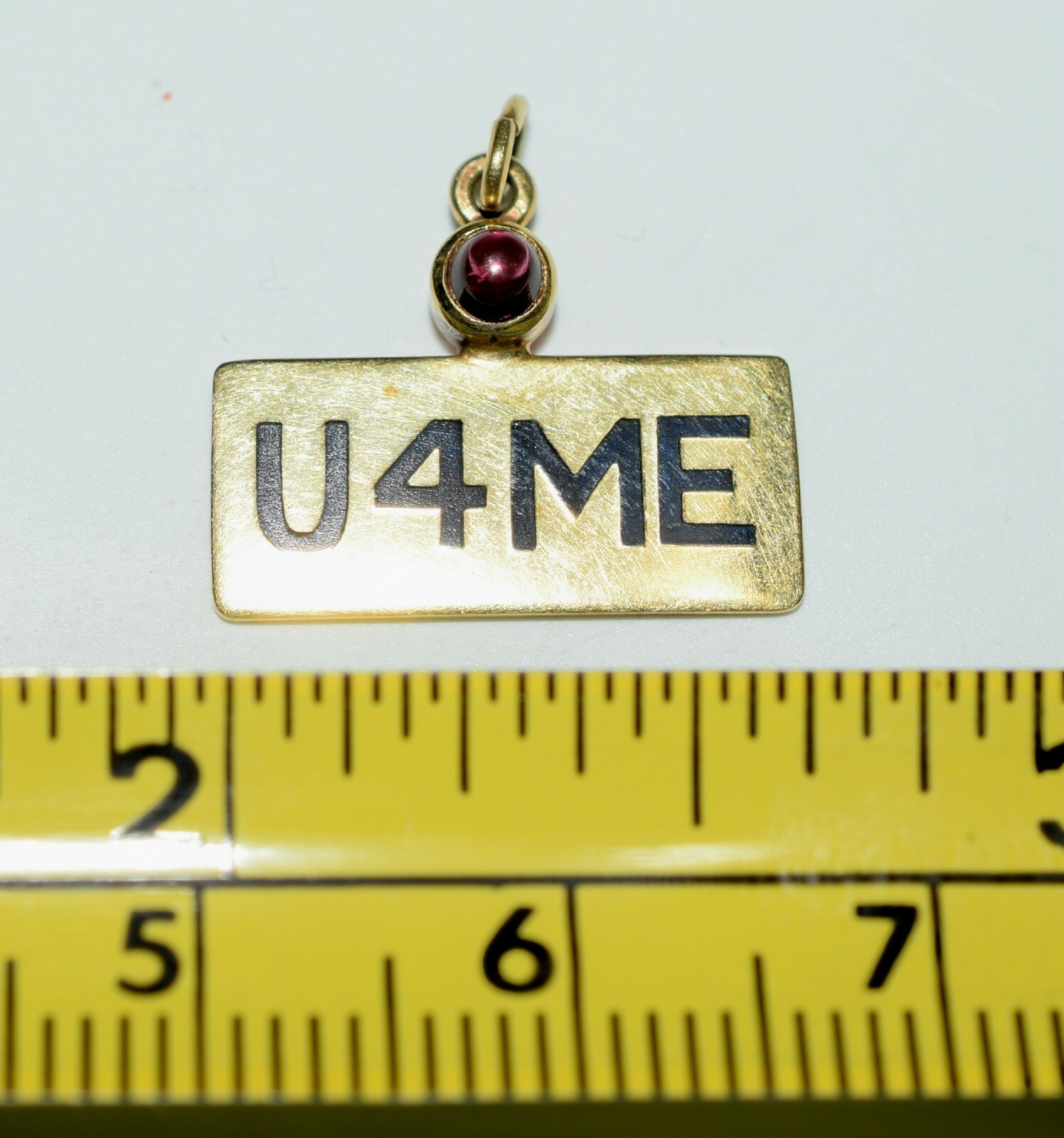 Vintage 14K Gold Enamel Charm U 4 ME Art Deco 1930s-1950s MCM