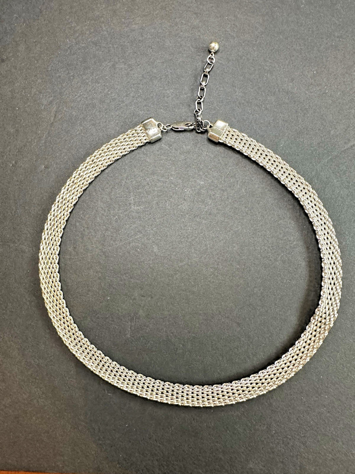 VINTAGE SIGNED GC 925 SOLID STERLING SILVER MESH LINK CHAIN NECKLACE 40 GRAMS