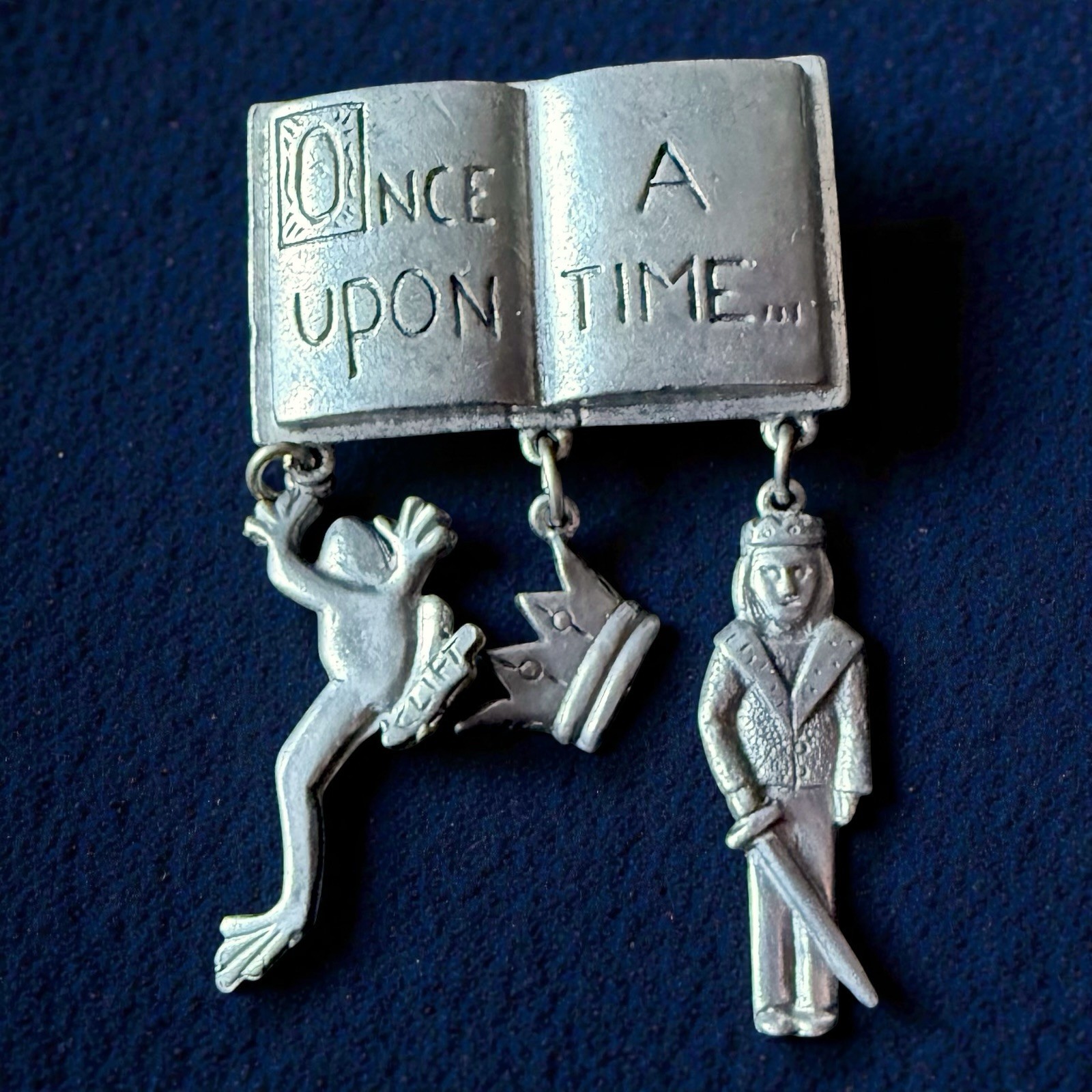 Storytelling Brooch Jim Clift Pewter Once Upon A Time Frog Prince Fairytale Pin