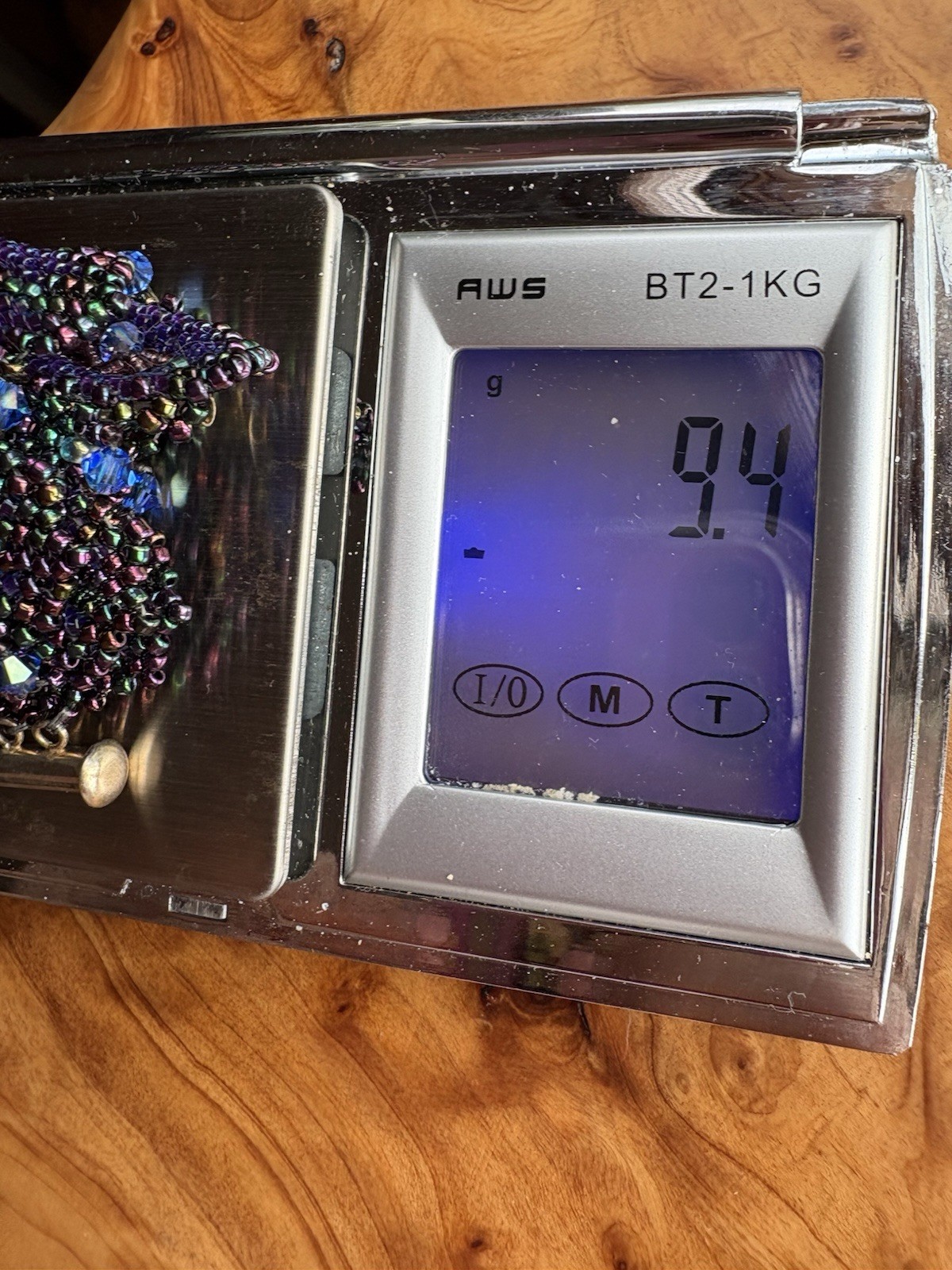 Peacock Blue Purple Bohemian Crystal Glass Bead Mesh Bracelet Handmade Treasure