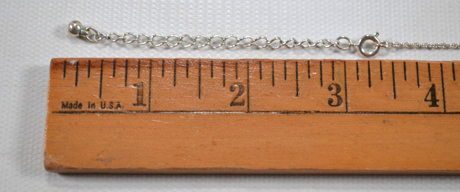 Silver Tone Necklace Clear Rhinestone Pendant Beautiful 19″