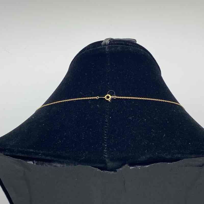 Vintage 14K Yellow Gold Diamond Sapphire Figural Mask Necklace 16.25″ 5.3g