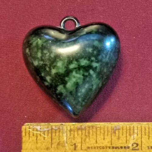 Fine vintage red hard plastic HEART pendant 1 & 1/2″ across Love Charm Very COOL