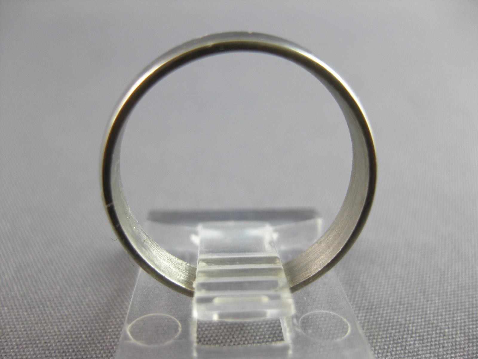 ESTATE 14KT WHITE GOLD 3D CLASSIC SOLID PLAIN 4MM WEDDING ANNIVERSARY RING