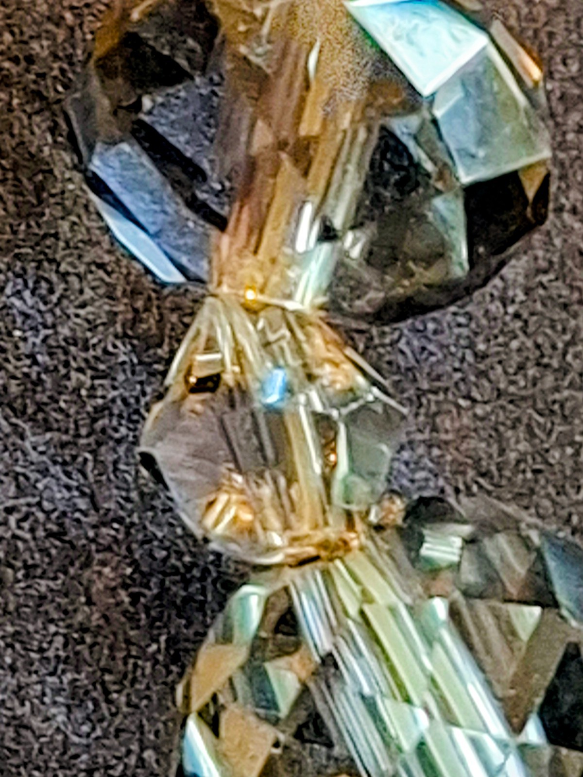 Vintage Jewelry Rondelle Faceted Topaz Tone Crystal Beads Elastic Bracelet