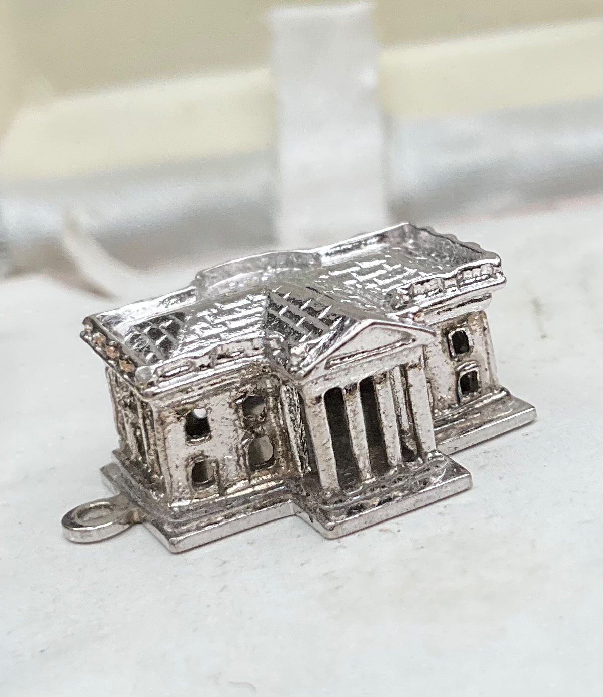 Vintage Spencer Sterling Charm THE WHITE HOUSE Washington DC Souvenir Building