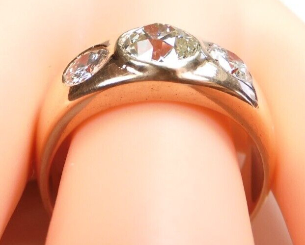 Antique 1920’s European Diamond Engagement Ring 14K Rose Gold 9 UK-R1/2 EGL USA