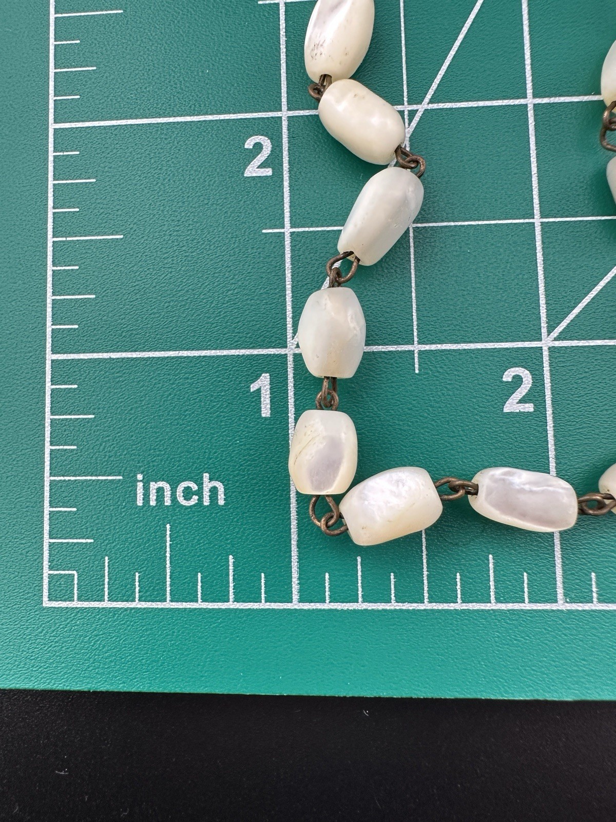Antique Hand Carved Mother Of Pearl Star Beaded Pendant Necklace – Rosary