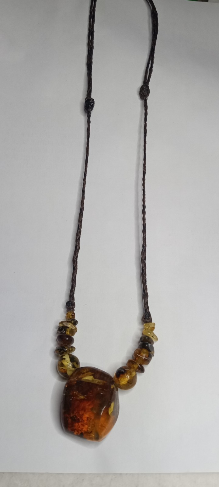 Amber Natural 25 million years old from Mexico adjustable hand braided