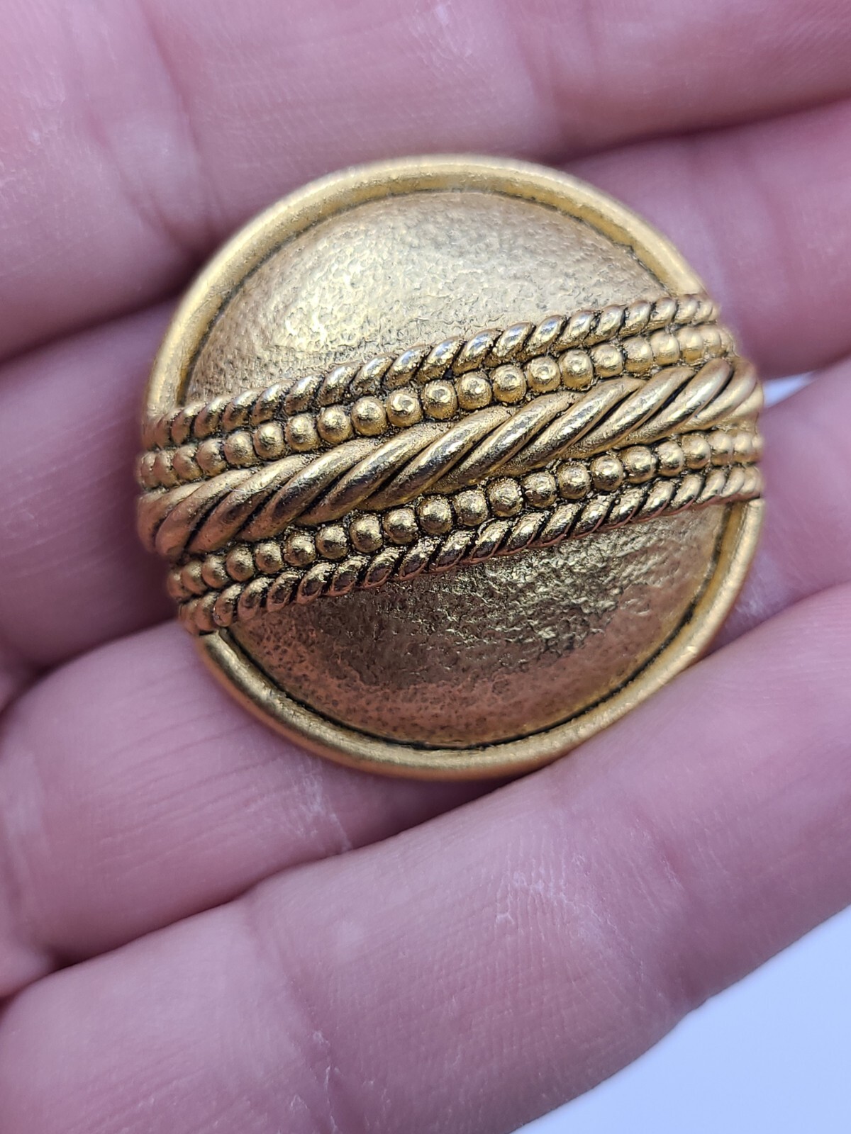 Vintage 80’s Heavy Large Dome Twist Gold-Tone Orena Paris Clip-on Earrings
