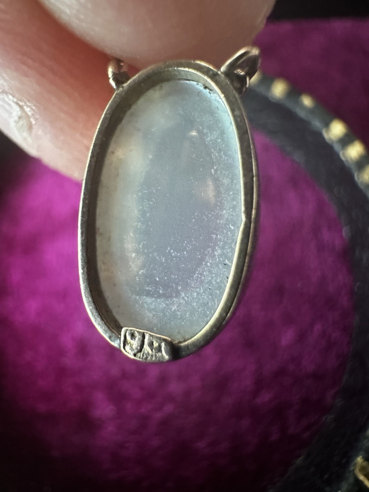 Edwardian 15ct Gold Chain & 9ct Moonstone Drop Pendant Necklace