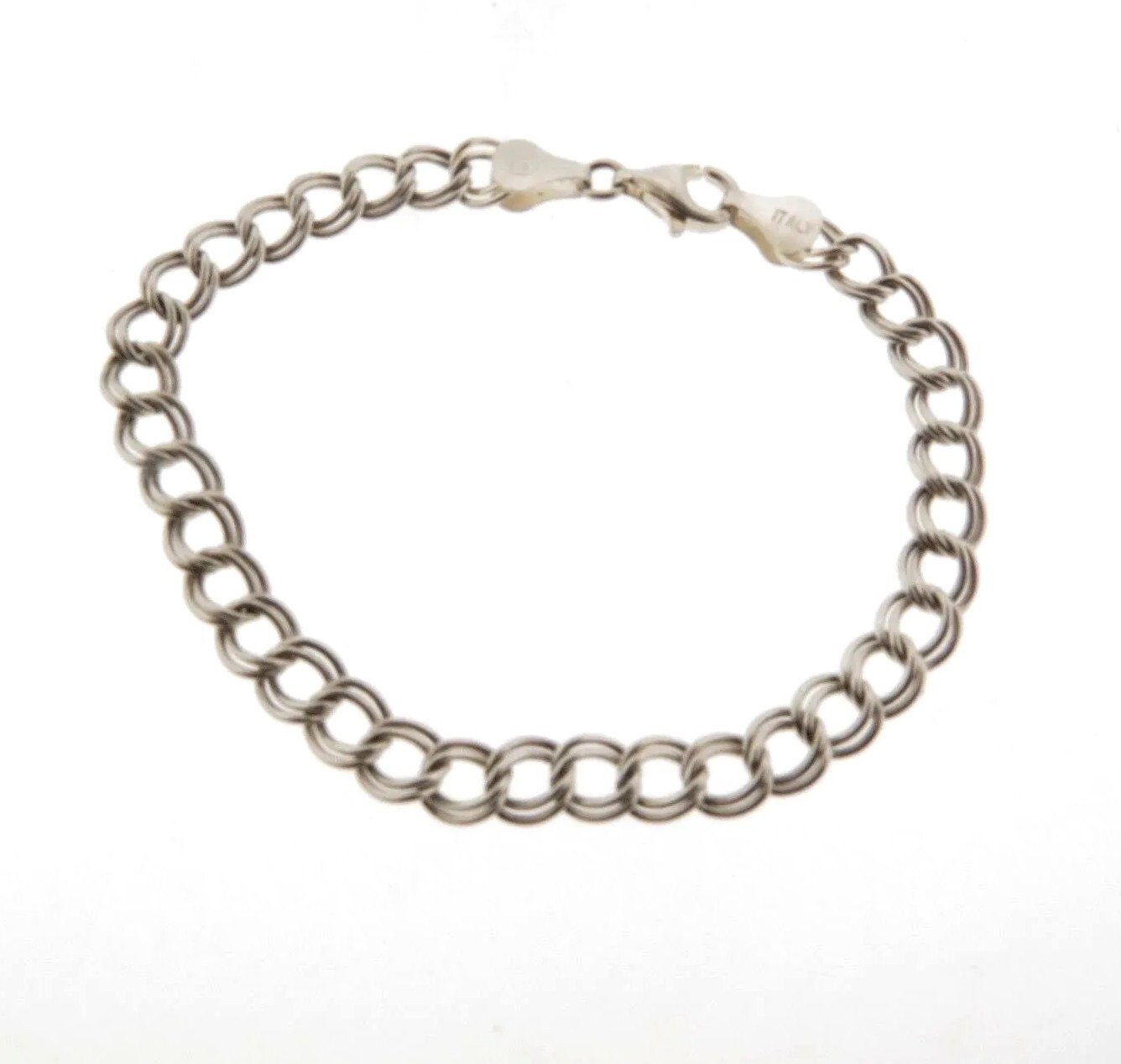 925 Double Loop Starter Charm Bracelet 6mm 7.25″