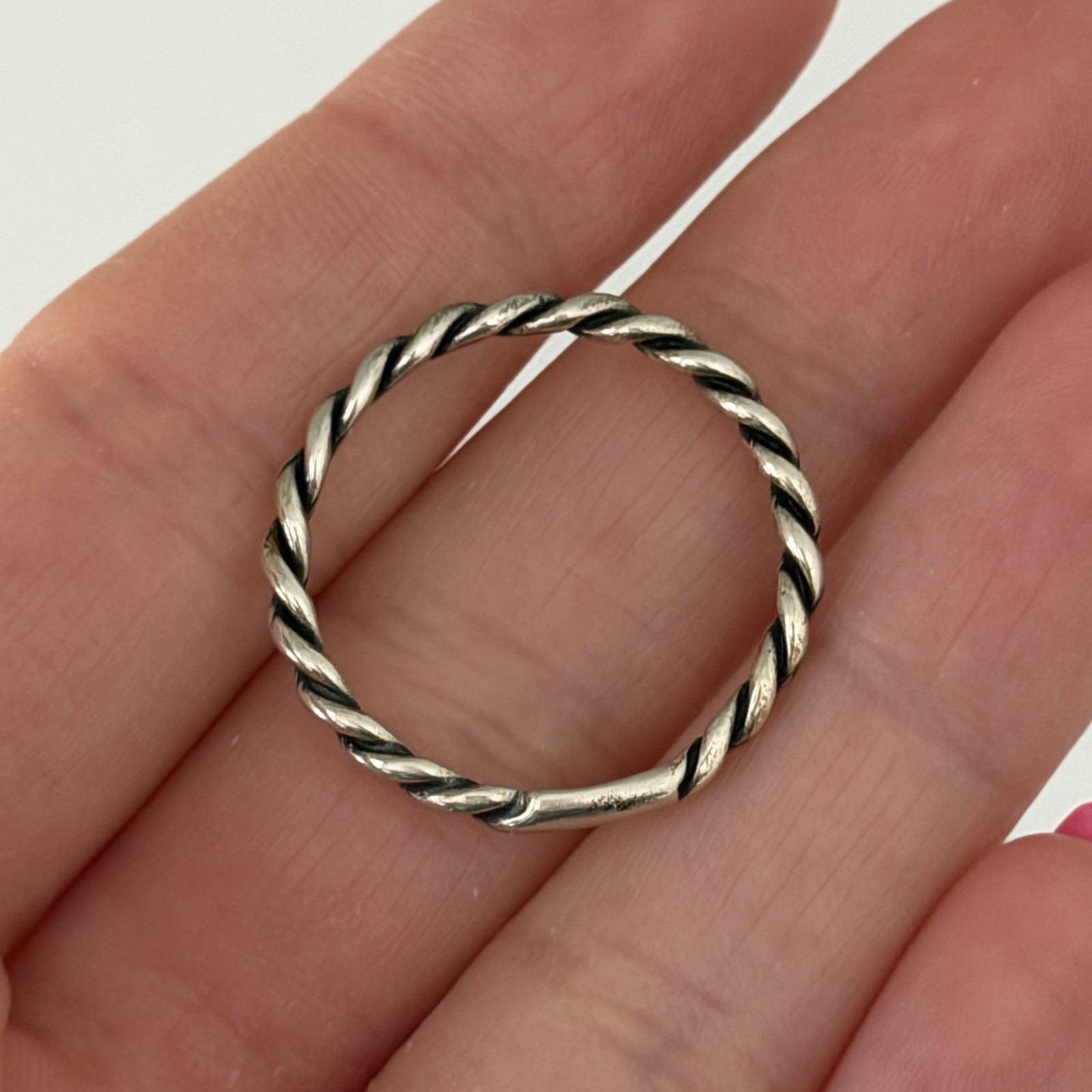 Vintage Carolyn Pollack Relios 925 Sterling Silver Twisted Band Stack Ring Sz 10