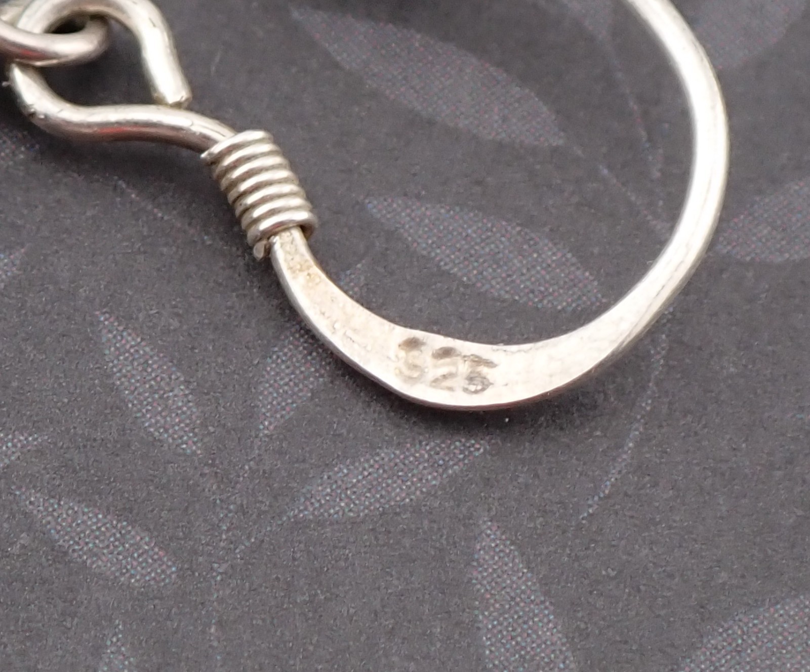 Vintage Sterling Silver Liquid Silver Hook Pierced Dangle Hoop Earrings