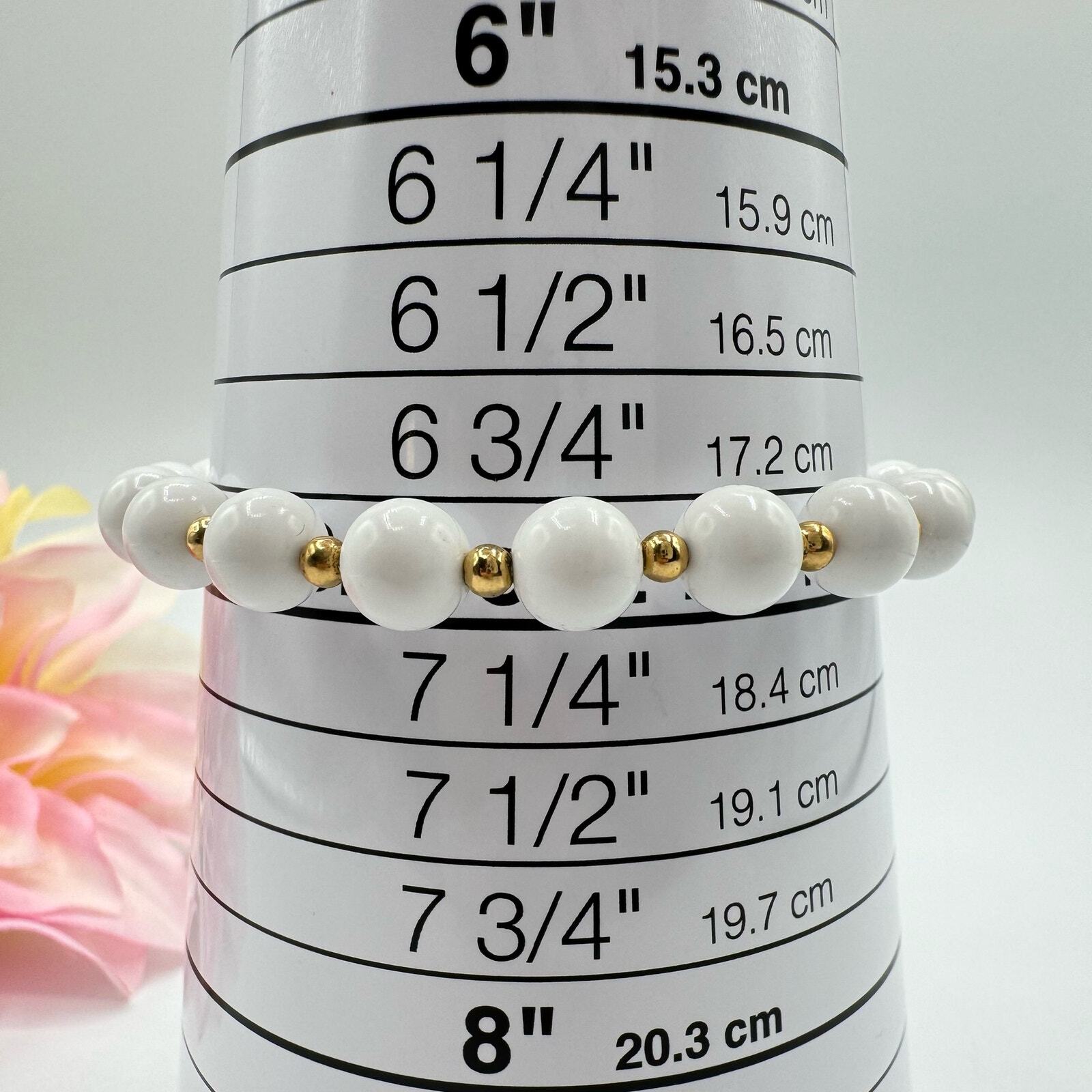 Vintage Monet White Beaded Signed Bracelet Gold Tone Chic Classic Sister Clasp