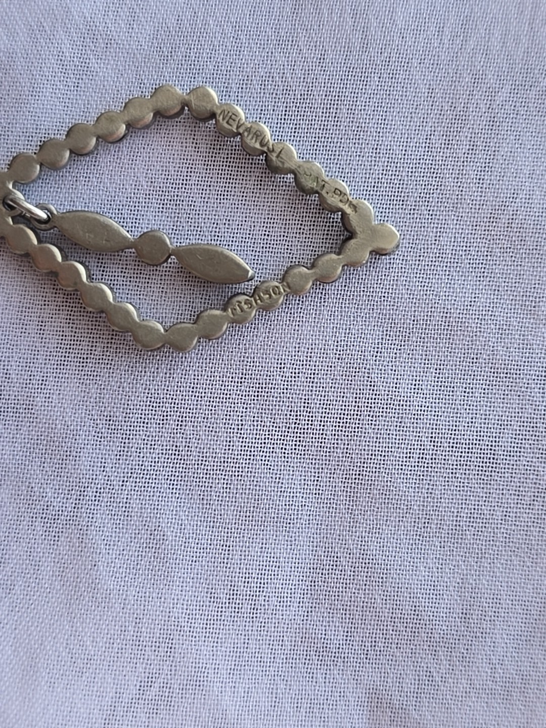 Fishson Silverite Pendant Neva Rust Signed Faceted Cut Pendant, Vintage