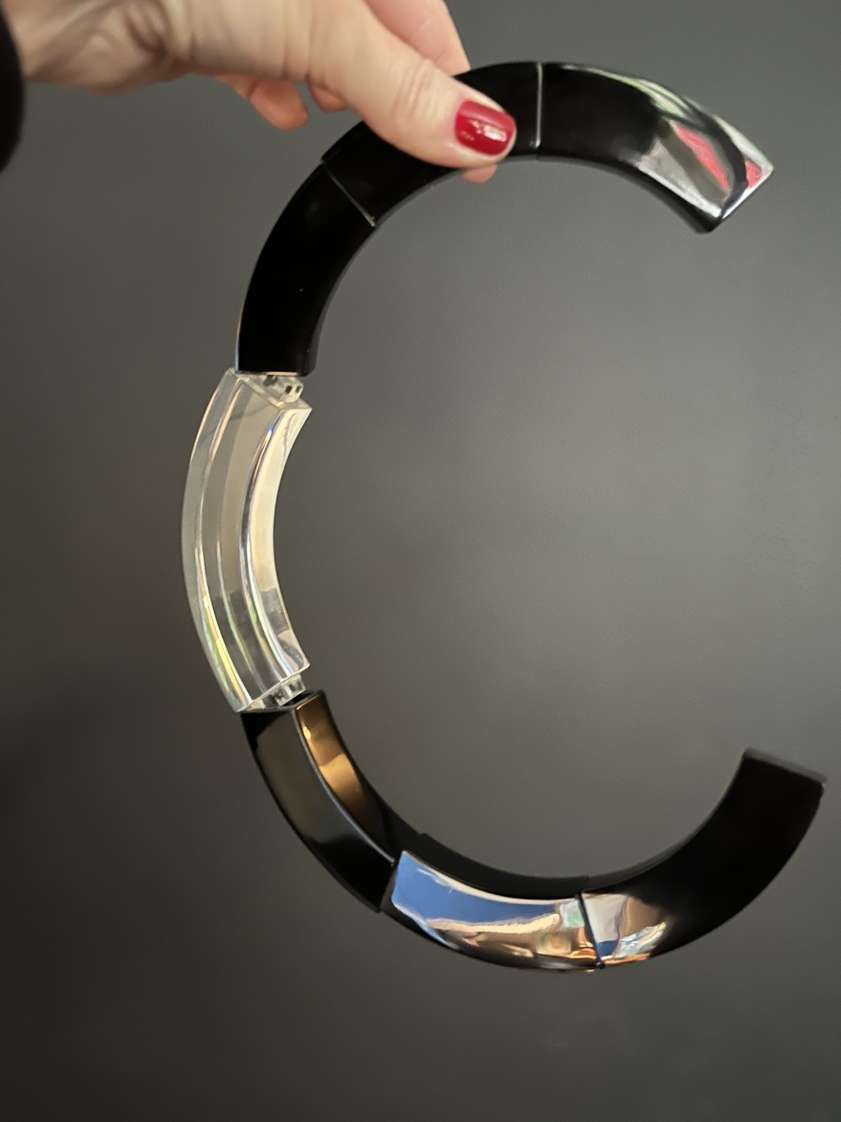 Gerda Lynggaard-Monies Black & Clear Chunky Ring Necklace fabulous.