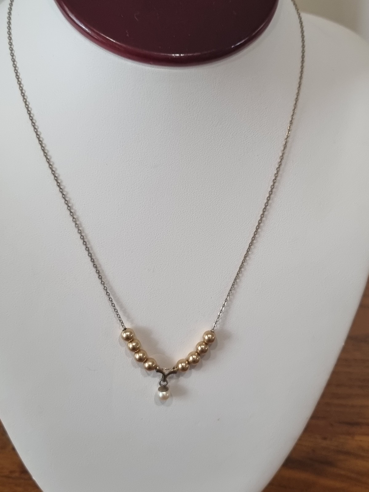 Vintage 1960s 12k Gold Fill Cultured Pearl Bead Ball Necklace USA made see video